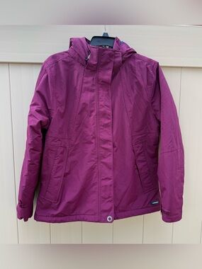 Lands' End Squall Jacket Womens large Magenta Purple Fleece Outdoor